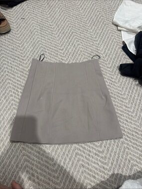 Zara Taupe Panel A-Line Mini Skirt